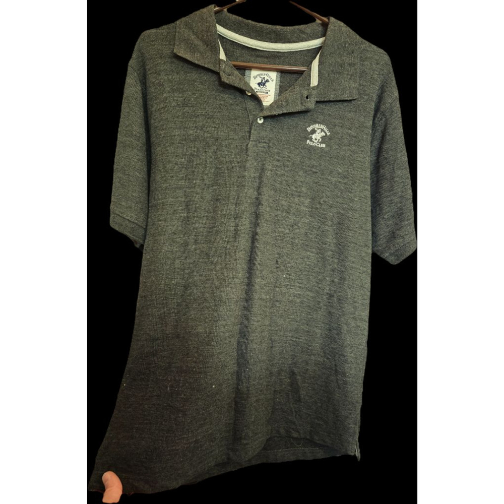 Men's Beverly Hills Polo Club Gray Polo Shirt Size M